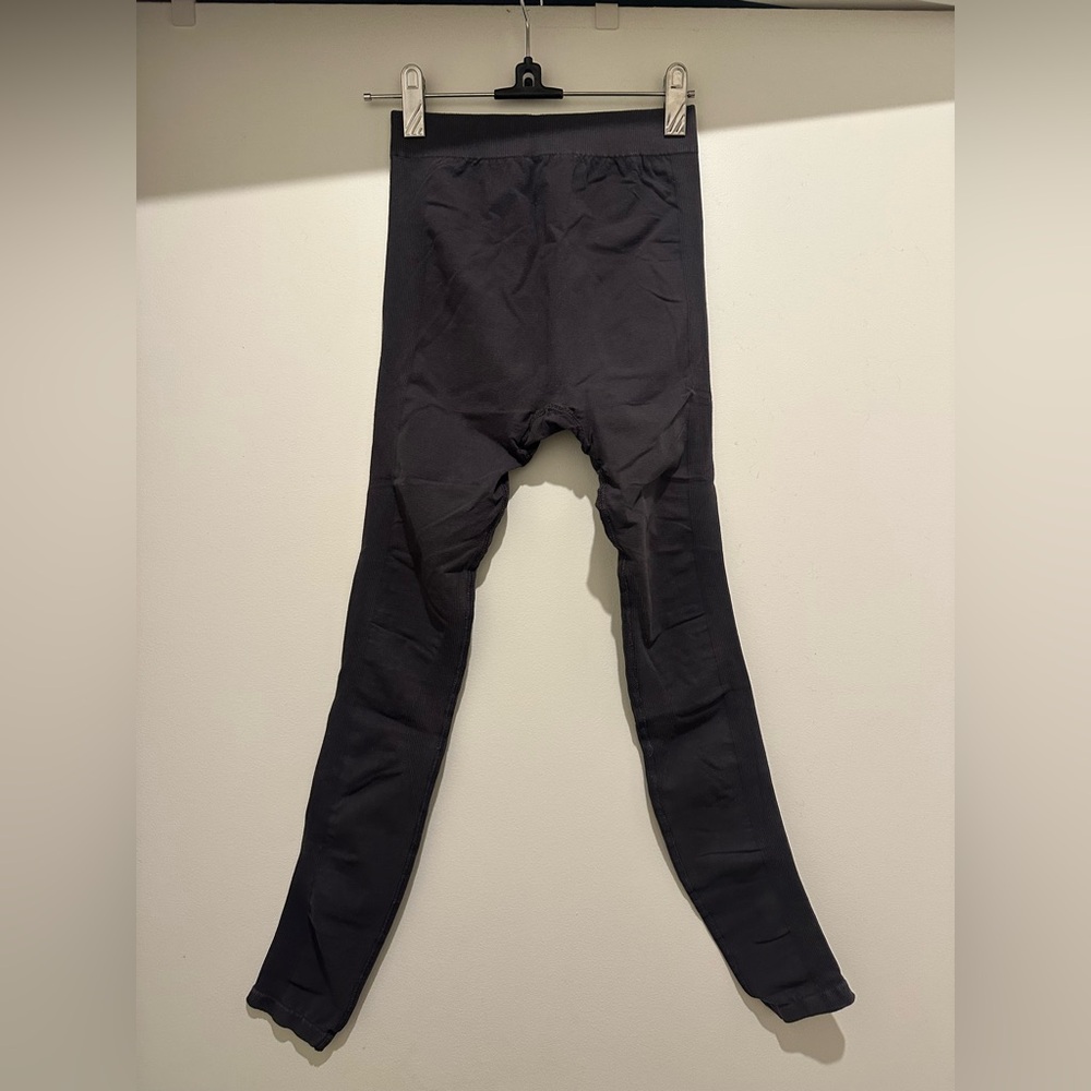 AllSaints Gray High-Rise Ribbed-Waist Leggings